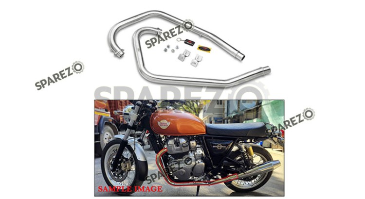 Royal Enfield GT and Interceptor 650cc Red Rooster Header Bend Pipe Matt Finish - SPAREZO